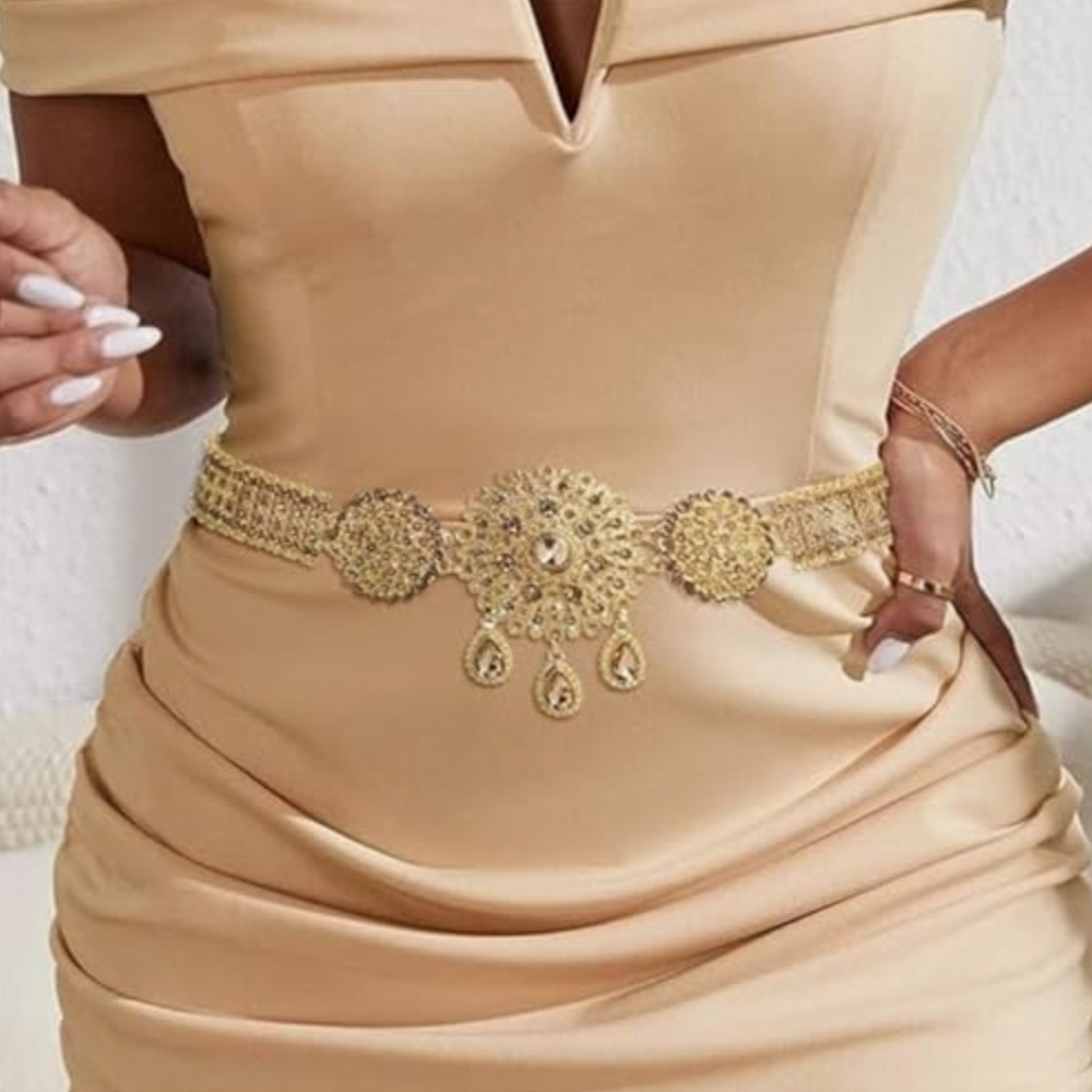 Gold Filigree Statement Waist ChainWomen Jewelry